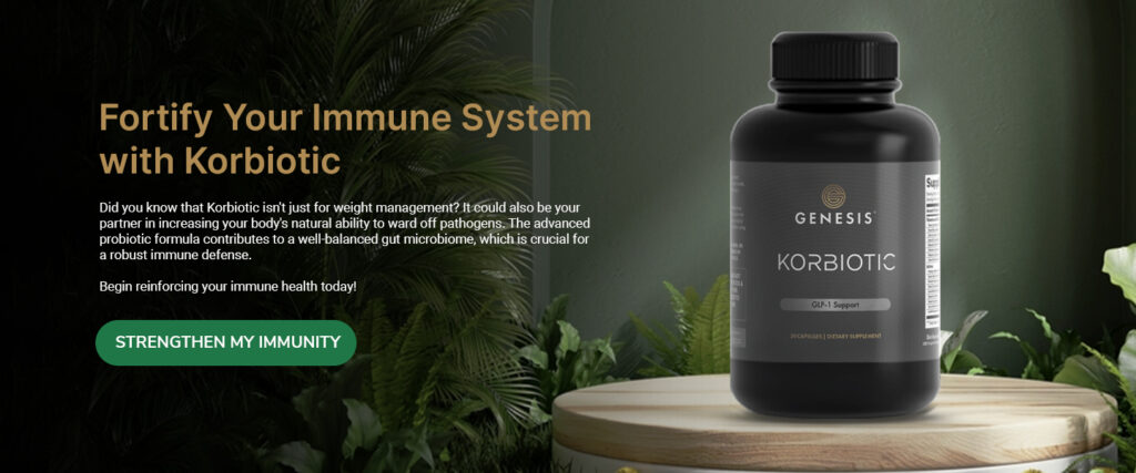 1 black bottle of Korbiotic probiotic support for boosting the immune system effectively