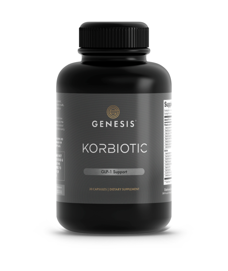 single classic black bottle of korbiotic probiotic supplement with 30 capsules